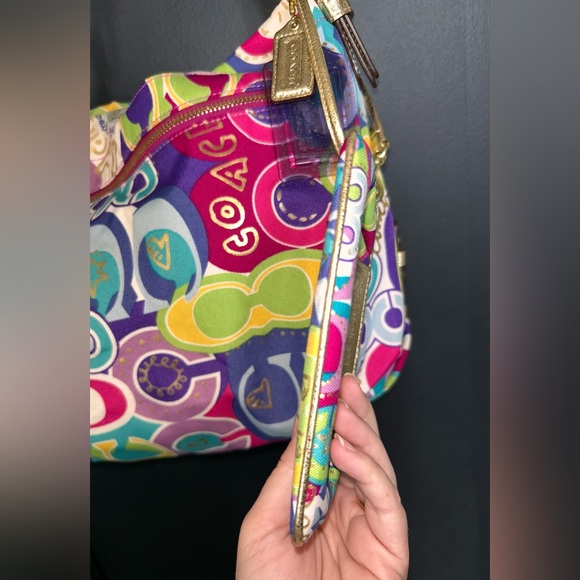 Y2K Coach Poppy Graffiti Multicolor Pop-Print Shoulder Bag & Matching Wristlet - Picture 16 of 16